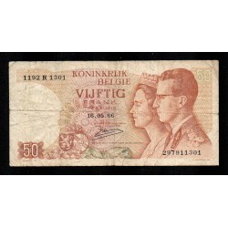 BELGIQUE - PICK 139 - 50 FRANCS - 16/05/1966