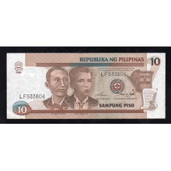 PHILIPPINEN - PICK 187 b - 10 PISO - 1998 - SIGN 14 - TYPE 5