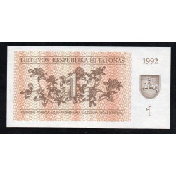 Lithuania - PICK 39 - 1 TALONAS - 1992