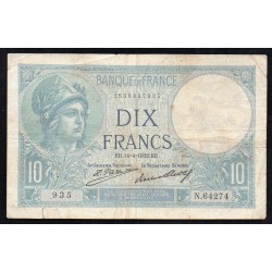 FRANKREICH - PICK 73 - 10 FRANCS MINERVE - 14/04/1932