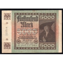 DEUTSCHLAND - PICK 81 a - 5000 MARK - 02/12/1922