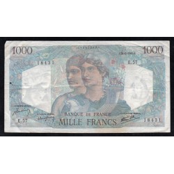 FRANCE - PICK 130 - 1000 FRANCS MINERVE ET HERCULE - 28/06/1945