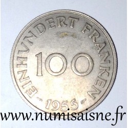 GERMANY - SAAR - KM 4 - 100 FRANKEN 1955