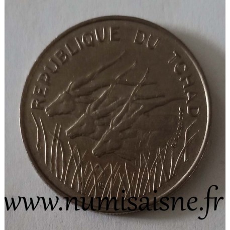 TSCHAD - KM 3 - 100 FRANCS 1975 - Gazellen