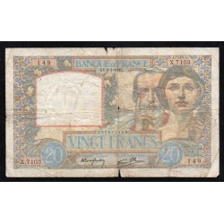 FRANCE - PICK 92 - 20 FRANCS SCIENCE ET TRAVAIL - 08/01/1942