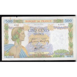 PICK 95 - 500 FRANCS LA PAIX - TYPE 1939 - 06/02/1941