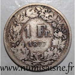 SWITZERLAND - KM 24 - 1 FRANC 1877 B - HELVETIA STANDING