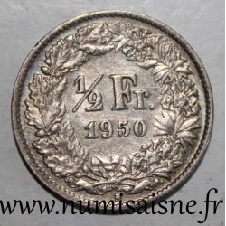 SUISSE - KM 23 - 1/2 FRANC 1950 B - HELVETIA DEBOUT