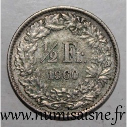 SUISSE - KM 23 - 1/2 FRANC 1960 B - HELVETIA DEBOUT