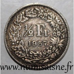 SCHWEIZ - KM 23 - 1/2 FRANC 1957 B - HELVETIA STEHEND