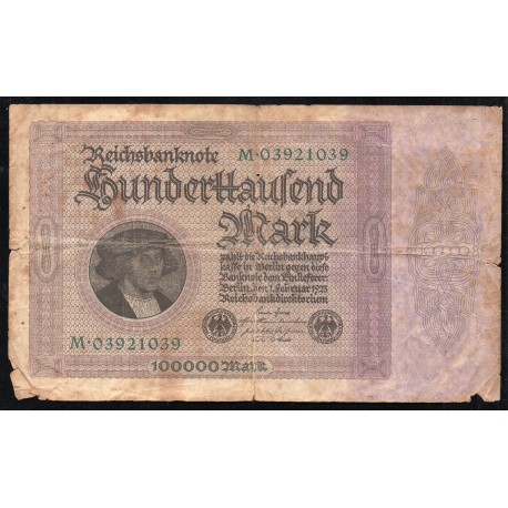 GERMANY - PICK 83 a - 100 000 MARK - 01/02/1923