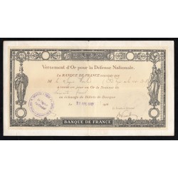 BANQUE DE FRANCE - GOLDAUSSCHÜTTUNG FÜR DIE NATIONALVERTEIDIGUNG - 24/04/1917