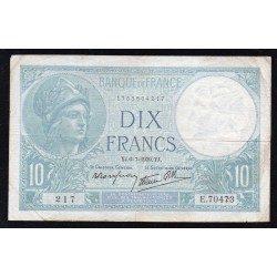 FRANKREICH PICK 84 - 10 FRANCS MINERVE - 06/07/1939