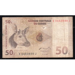 CONGO - DEMOCRATIC REPUBLIC - PICK 84 - 50 CENTS - 01/11/1997 - OKAPI