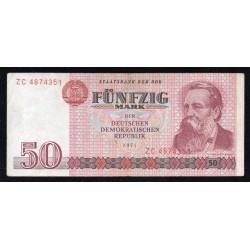 GERMANY - DEMOCRATIC REPUBLIC - PICK 30 b - 50 MARK 1971 (1986)