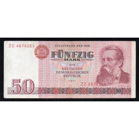 GERMANY - DEMOCRATIC REPUBLIC - PICK 30 b - 50 MARK 1971 (1986)