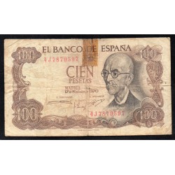 ESPAGNE - PICK 152 a  - 100 PESETAS - 17/11/1970