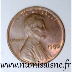 ÉTATS UNIS - KM 201 - 1 CENT 1980 - Philadelphie - LINCOLN SMALL CENT - MEMORIAL