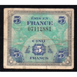 FRANCE - 5 FRANCS DRAPEAU - JUIN 1944 - PICK 115