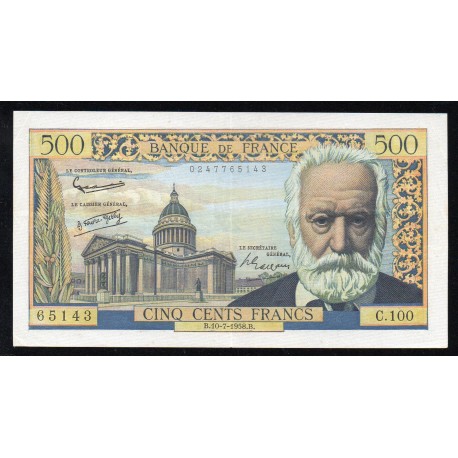 FAY 35/09 - 500 FRANCS VICTOR HUGO - 10/07/1958