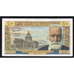 FRANCE - FAY 56/16 - 5 NOUVEAUX FRANCS VICTOR HUGO - 01/10/1964