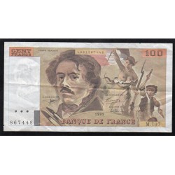 FRANKREICH - PICK 154  - 100 FRANCS DELACROIX - 1991