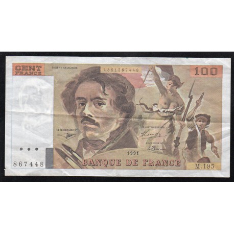 FRANCE - PICK 154 - 100 FRANCS DELACROIX - 1991