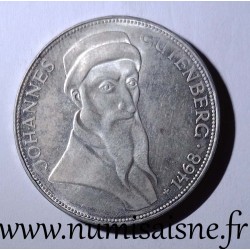 ALLEMAGNE - KM 122 - 5 MARK 1968 G - Karlsruhe - 500 ans de la mort de Johannes Gutenberg