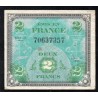 FRANCE - PICK 114 - 2 FRANCS DRAPEAU - 1944 - NO SERIE