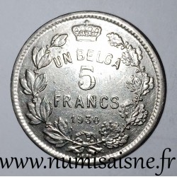 BELGIEN - KM 98 - 5 FRANCS 1930 - RAND B - Französische Legende - Albert I