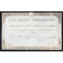 ASSIGNAT DE 250 LIVRES - 7 VENDEMIAIRE L'AN 2 - DOMAINES NATIONAUX - SERIE 62