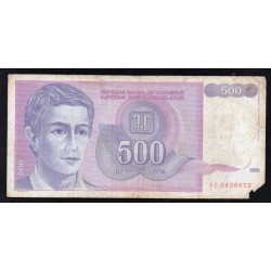YOUGOSLAVIA - PICK 113 - 500 DINARA - 1992
