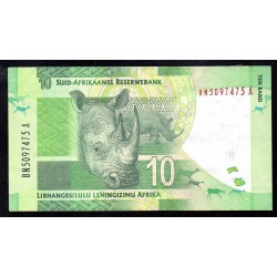 SOUTH AFRICA - PICK 133 - 10 RAND - NO DATE (2012) - RHINOCEROS