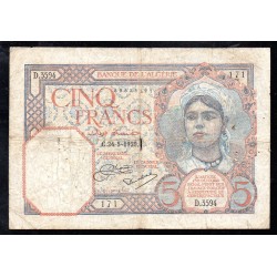 ALGERIA - PICK 77 a - 5 FRANCS - 24/05/1929