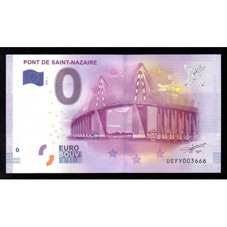 FRANCE - TOURISTIC 0 EURO SOUVENIR NOTE - BRIDGE OF SAINT-NAZAIRE