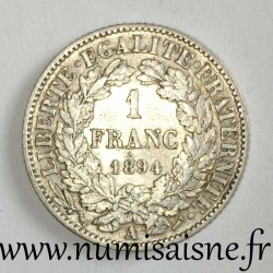 GADOURY 465a - 1 FRANC 1894 A - Paris - TYPE CÉRÈS - KM 822