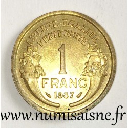 FRANKREICH - KM 885 - 1 FRANC 1937 - TYP MORLON - BRONZE ALU
