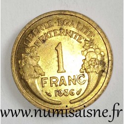 FRANKREICH - KM 885 - 1 FRANC 1936 - TYP MORLON - BRONZE ALU