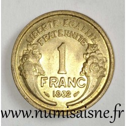 FRANKREICH - KM 885 - 1 FRANC 1932 - TYP MORLON - BRONZE ALU