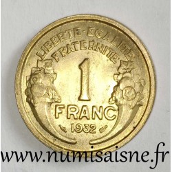 FRANKREICH - KM 885 - 1 FRANC 1932 - TYP MORLON - BRONZE ALU