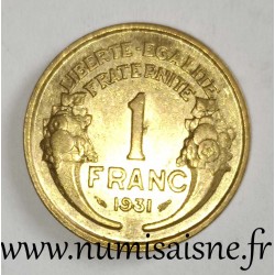 FRANCE - KM 885 - 1 FRANC 1931 - TYPE MORLON - BRONZE ALU