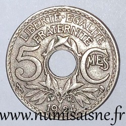 FRANKREICH - KM 875 - 5 CENTIMES 1924 - Poissy - TYP LINDAUER - Kleines Modul