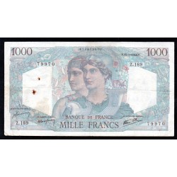 FRANCE - PICK 130 - 1000 FRANCS MINERVE ET HERCULE - 17/01/1946 - Z.189