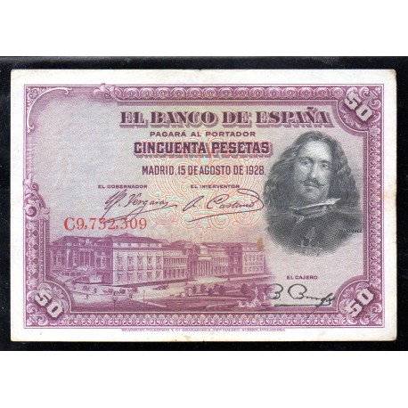 SPAIN - PICK 75 a - 50 PESETAS - 15/08/1928