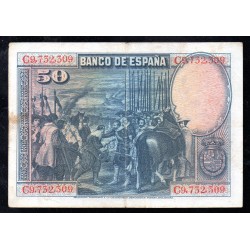 SPAIN - PICK 75 a - 50 PESETAS - 15/08/1928