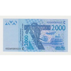 WEST AFRICAN STATES - PICK 816 Ca  - 2.000 FRANCS 2003 - B C E A O