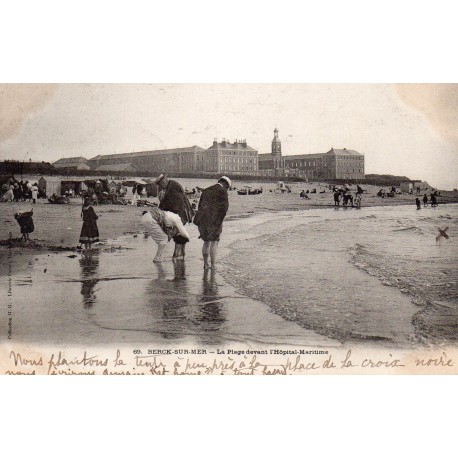 62600 - BERCK-PLAGE - LA PLAGE DEVANT L'HÔPITAL-MARITIME