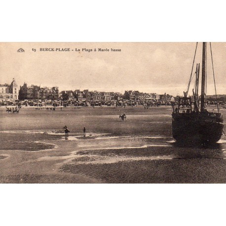 62600 - BERCK-PLAGE - LA PLAGE A MARÉE BASSE - BATEAU