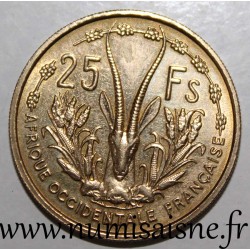 FRENCH WEST AFRICA - KM 7 - 25 FRANC 1956 - GAZELLE
