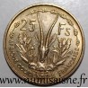 AFRIQUE OCCIDENTALE FRANCAISE - KM 7 - 25 FRANC 1956 - GAZELLE